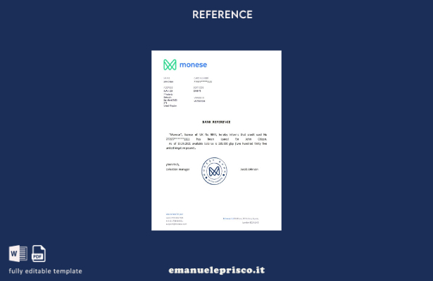 stile verificato Modello di riferimento Monese del Regno Unito